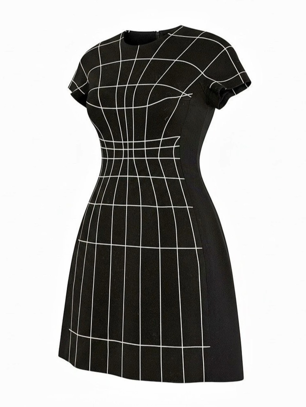 Mugler Geometric Mini Dress in Black & White Size 40